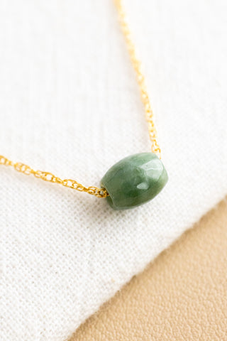 Mini Jade Barrel Necklace