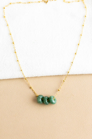 Triple Donut Jade Beam Necklace