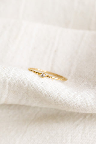 CZ Twisted Stacking Ring