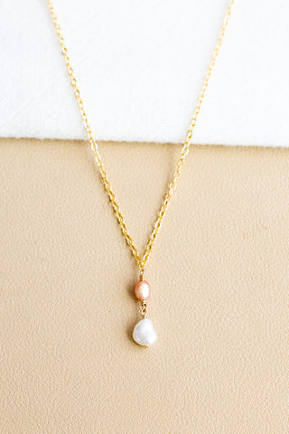 Small Pink Pearl & Keshi Pearl Necklace