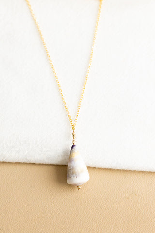 Bead & Golden-Yellow Cone Shell Necklace