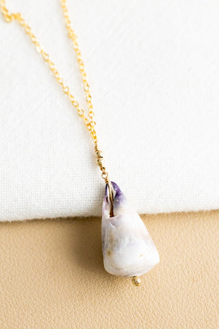 Bead & Golden-Yellow Cone Shell Necklace