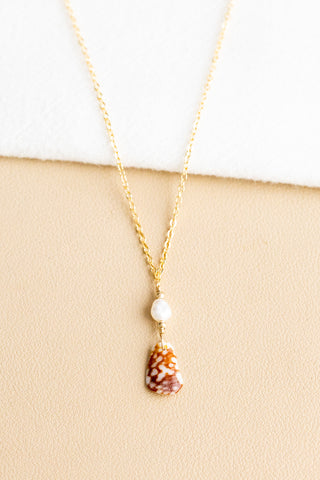 Keshi Pearl & Bead Shell Fragment Necklace