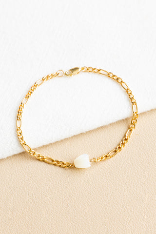 Small MOP Pikake Figaro Bracelet
