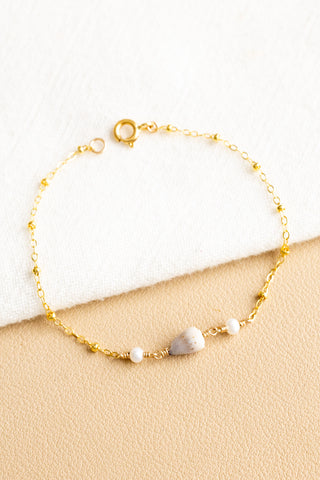 Dwarf Cone & Mini Round Pearl Beam Bracelet