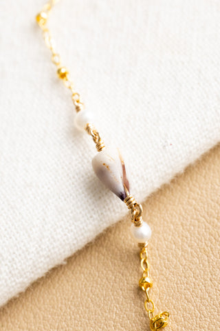 Dwarf Cone & Mini Round Pearl Beam Bracelet