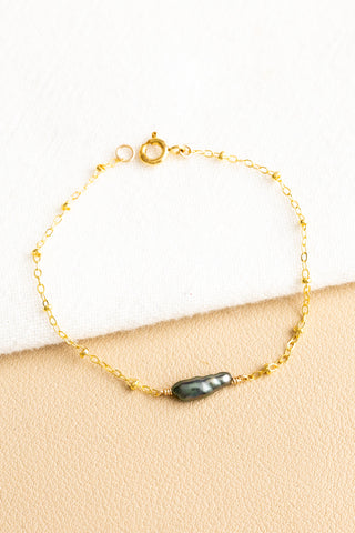 Long Keshi Tahitian Pearl Beam Bracelet