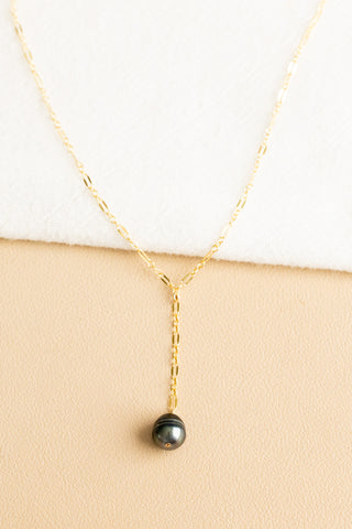 Semi-Baroque Tahitian Pearl Princess Lariat Necklace