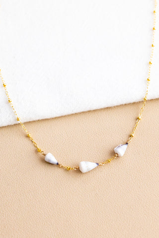 In-Line Triple Dwarf Cone Shell Beam Necklace