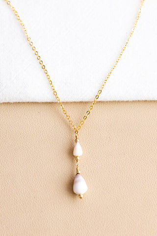 Double Stacked Dwarf Cone Shell & Bead Necklace