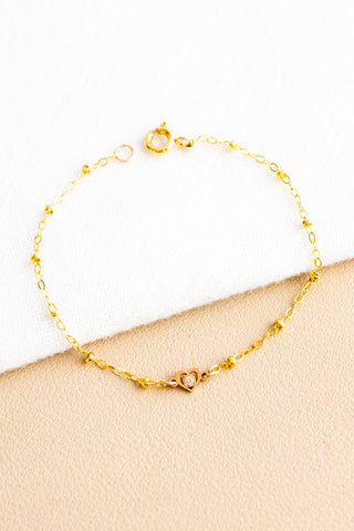 Cubic Zirconia Heart Beam Bracelet