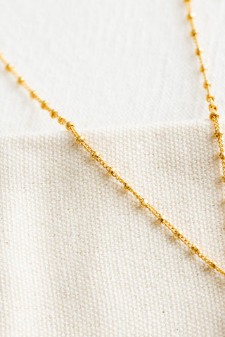 Double Boxy Keshi Tahitian Pearl & Bead Stacked Mini Anela Necklace