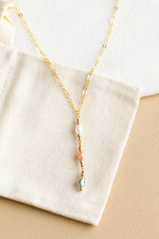 Triple Stacked Pearl & Bead Mix Necklace