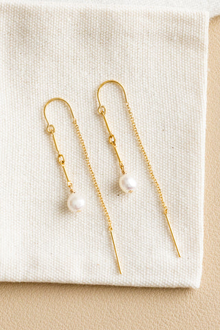 Keshi Pearl Bar U Plain Ear Threaders