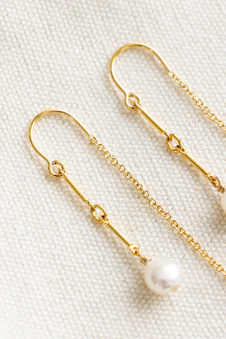 Keshi Pearl Bar U Plain Ear Threaders