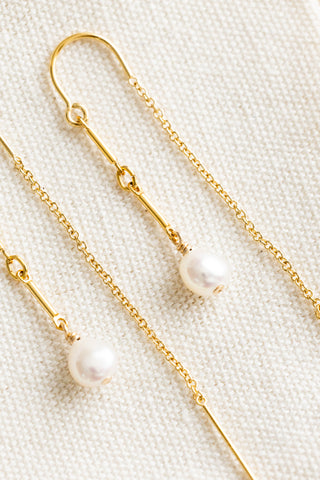 Keshi Pearl Bar U Plain Ear Threaders