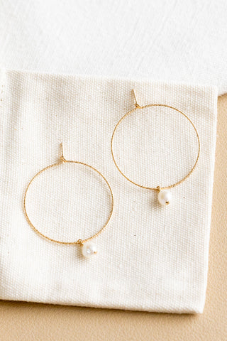 Keshi Pearl 30mm Twisted Hoops