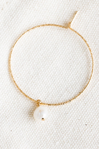 Keshi Pearl 30mm Twisted Hoops