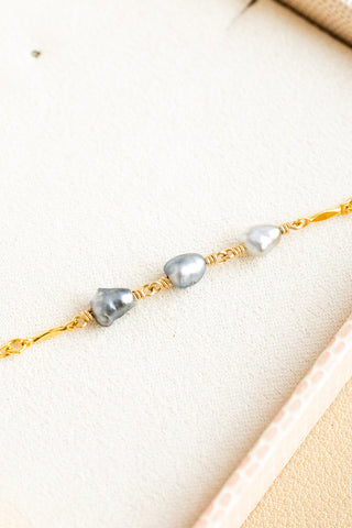 Triple Gradient Keshi Tahitian Pearl Jay Bracelet