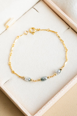 Triple Keshi Tahitian Pearl & Bead Jay Bracelet