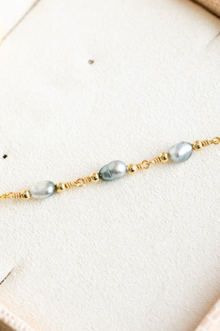 Triple Keshi Tahitian Pearl & Bead Jay Bracelet