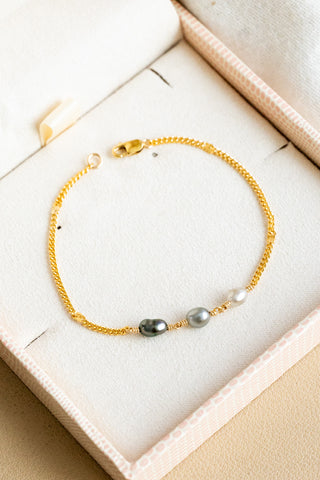Triple Gradient Keshi Tahitian Pearl Sunset Bracelet
