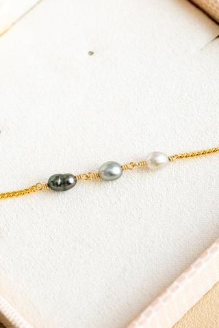 Triple Gradient Keshi Tahitian Pearl Sunset Bracelet