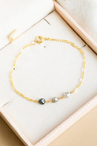 Triple Gradient Keshi Tahitian Pearl Princess Bracelet