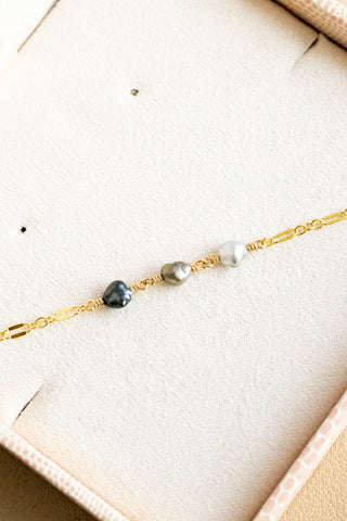 Triple Gradient Keshi Tahitian Pearl Princess Bracelet