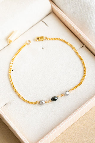 Mini Triple Keshi Tahitian Pearl Sunset Bracelet