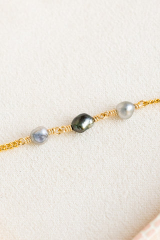 Mini Triple Keshi Tahitian Pearl Sunset Bracelet