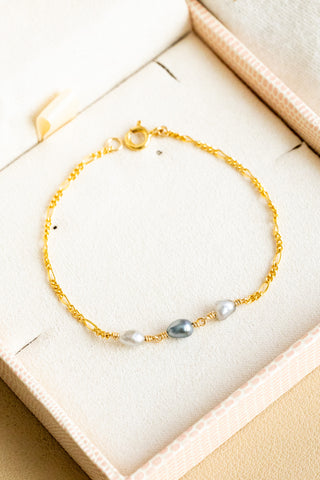 Triple Silver Keshi Tahitian Pearl Bliss Bracelet