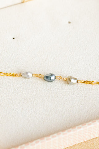 Triple Silver Keshi Tahitian Pearl Bliss Bracelet