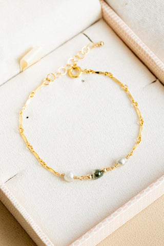 Mini Triple Keshi Tahitian Pearl & Bead Jay Bracelet