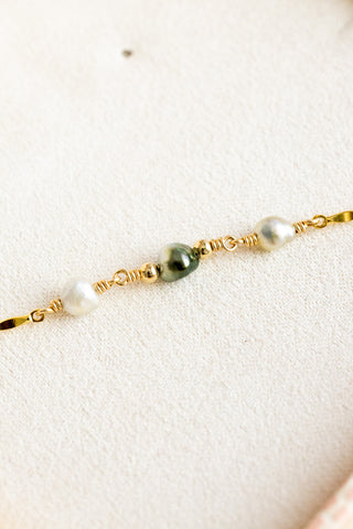 Mini Triple Keshi Tahitian Pearl & Bead Jay Bracelet