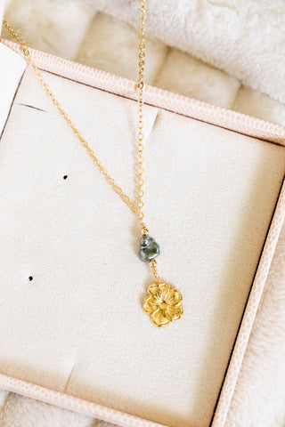 Keshi Tahitian Pearl & Bead Hibiscus Necklace