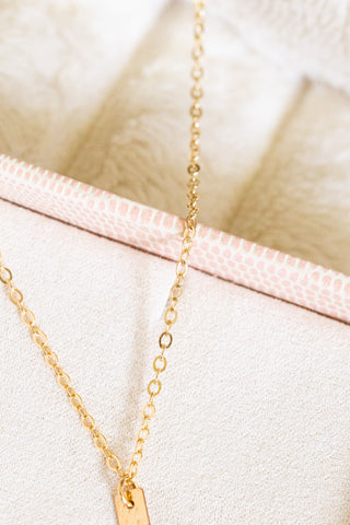 Hammered Bar Pendant & Keshi Tahitian Pearl Necklace
