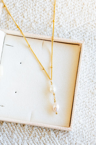 Large Baroque White & Pink Pearl & Bead Anela Necklace