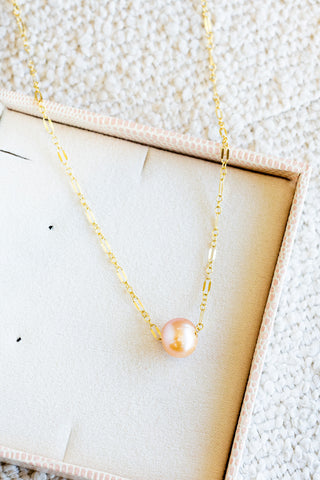 Peach Sweetheart Pearl Princess Necklace