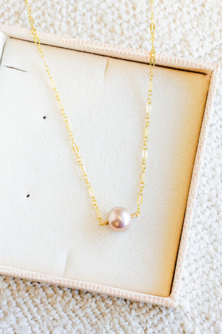 Mauve Edison Pearl Princess Necklace