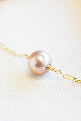 Mauve Edison Pearl Princess Necklace
