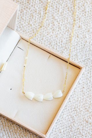 (4) Pikake Curved Princess Necklace