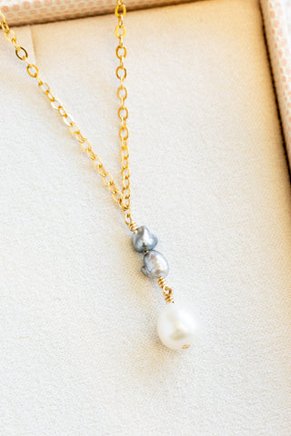 Double Small Keshi Tahitian Pearl & Keshi Pearl Necklace