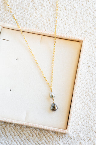 Mini & Medium Silver Keshi Tahitian Pearl Necklace