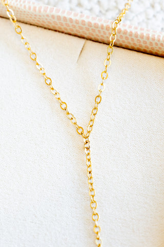 Cubic Zirconia Drop Lariat Necklace