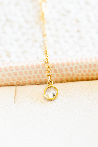 Cubic Zirconia Drop Lariat Necklace