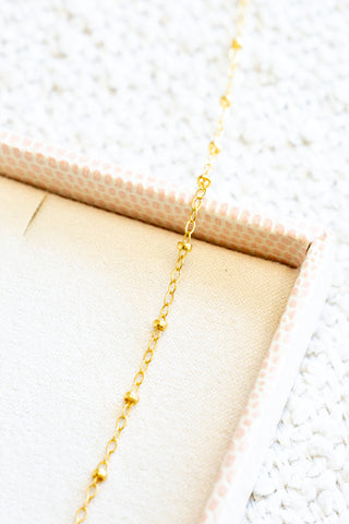 In-Line CZ Pink Marquise Beam Necklace
