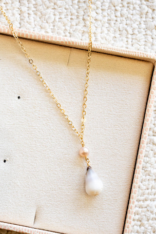 Light Pink Edison Pearl & Dwarf Cone Necklace