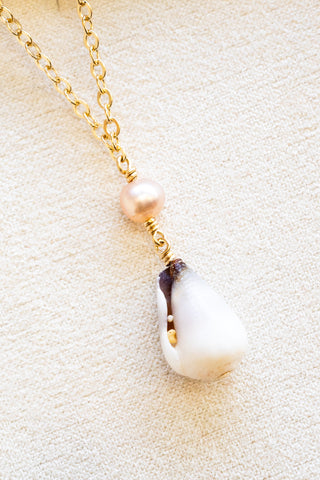 Light Pink Edison Pearl & Dwarf Cone Necklace