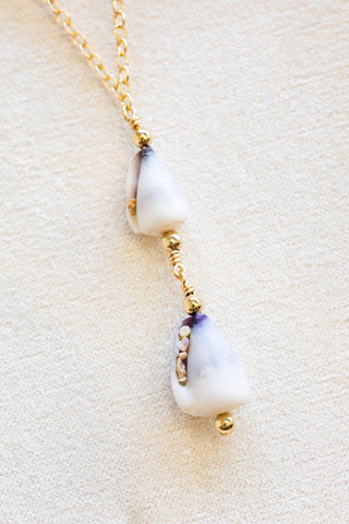 Double Cone Shell & Bead Necklace
